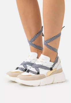 Steve Madden Maisie - Baskets Basses - White/Gold