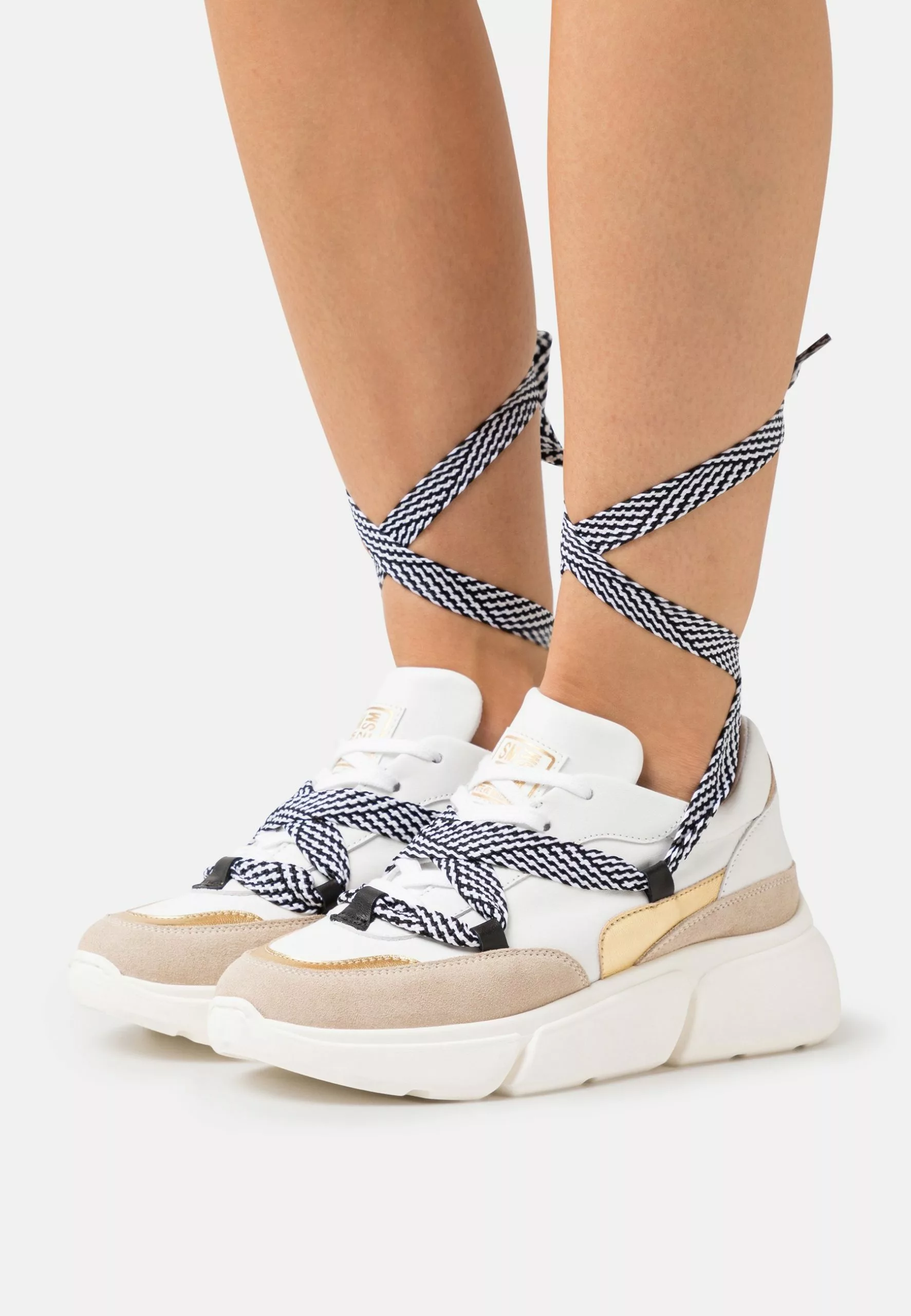 Steve Madden Maisie - Baskets Basses - White/Gold 1 Steve Madden Maisie - Baskets Basses - White/Gold